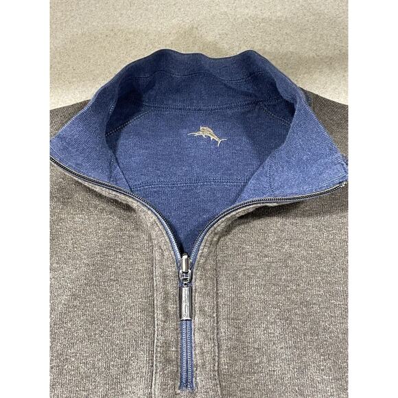 Tommy Bahama 1/4 Zip Reversible Pullover Blue Long Sleeve Sweater Men’s Large - Picture 14 of 16